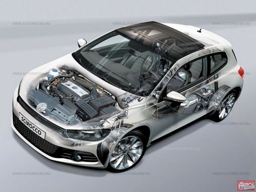 Если большинство узлов и агрегатов Scirocco взяты от &laquo;пятого&raquo; Гольфа, то двухлитровый турбомотор &mdash; новый, как на шестом поколении. Люк в пол-крыши (за доплату в 40 тысяч рублей) не открывается, а только приподнимается для пущей вентиляци