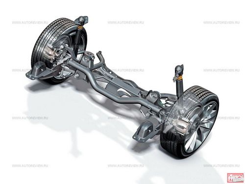 В задней четырехрычажной подвеске применены легкие алюминиевые опоры колесных подшипников. Иллюстрация Volkswagen с сайта 