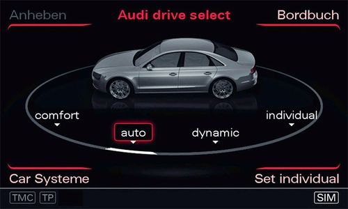 Каждый из трех режимов настроек шасси ощутимо меняет характер Audi A8. "Комфорт" - для расслабленной езды, "Дайнамик" - для извилистых дорог. Однако у большинства владельцев нового седана, скорее всего, будет выбран режим "Авто", как наиболее универсальный. Пункт "Individual" - для любителей лично покопаться в настройках, забава, потому что заводские предустановки кажутся более сбалансированными