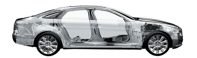 Компоновка осталась классической: продольно расположенный мотор — над передней осью, привод — задний. Клеено-клепаный кузов, как и преж­де, по большей части алюминиевый, но доля чрезвычайно легких магниевых сплавов стала больше: из них изготовлена практически вся передняя часть автомобиля