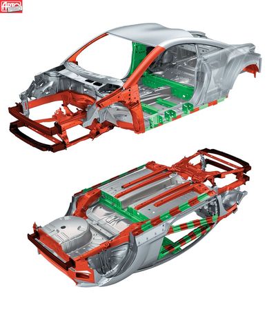 Peugeot RCZ — самый легкий автомобиль в семействе. По силовой структуре кузова он очень похож на купе-кубриолет 308 СС — нет лишь диагональных распорок. Из общих особенностей — жесткий передний подрамник, принимающий на себя часть нагрузки и уменьшающий при аварии деформацию моторного щита. Кстати, выпуск RCZ-кабриолета не планируется
